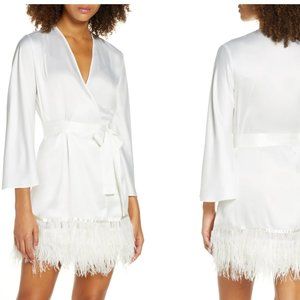 Swan Charmeuse & Ostrich Feather Wrap